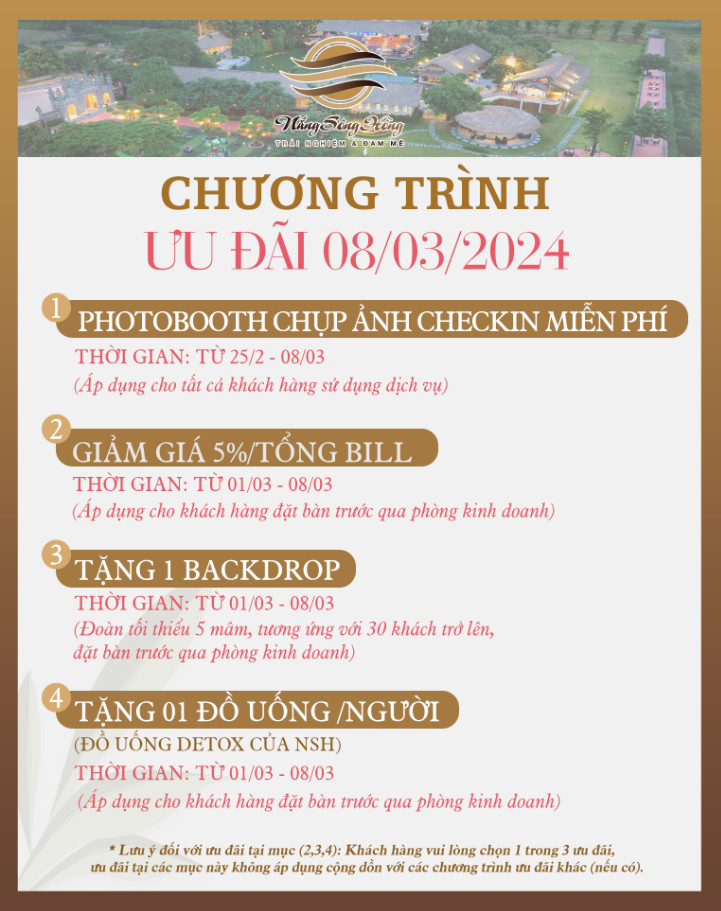 ƯU ĐÃI CHÀO MỪNG NGÀY QUỐC TẾ PHỤ NỮ 08/03